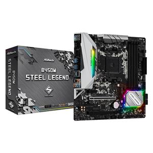 Placa Mãe ASRock B450M Steel Legend , Chipset B450 , AMD AM4 , mATX , DDR4