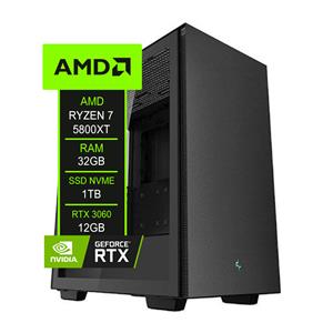 PC Gamer Chipart , AMD Ryzen 7 5800XT , Chipset B550M , 32GB (2x16) DDR4 , SSD NVMe 1TB , RTX 3060,Water cooler 240 mm