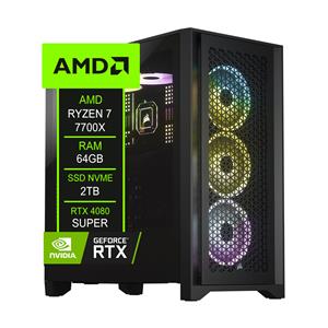 PC Gamer Chipart , AMD Ryzen 7 7700X , Chipset B650 , 64GB (2x32) DDR5 5600 MHz , SSD NVMe 2TB , RTX 4080 Super , Water cooler 360 mm , Fonte 1050W
