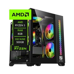 PC Gamer Chipart , AMD Ryzen 3 3200G , Chipset A520 , 8GB DDR4 , SSD NVMe 500GB , 5 Fans					