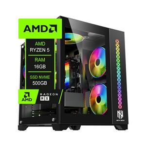 PC Gamer Chipart , AMD Ryzen 5 5600XT , Chipset A520 , 16GB (2x8) DDR4 , SSD NVMe 512GB , Placa de Vídeo RX 6600 , 3 Fans
