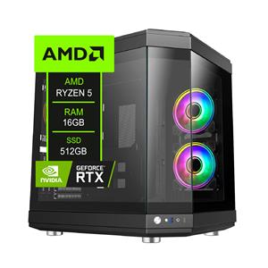 PC Gamer Chipart , AMD Ryzen 5 5500 , Chipset B550 , 16GB (2x8) DDR4 , SSD NVMe 512GB , RTX 5060 ti , 9 Fans