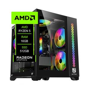 PC Gamer Chipart , AMD Ryzen 5 8600G , Chipset B840M , 16GB DDR5 , SSD NVMe 512GB , 3 Fans