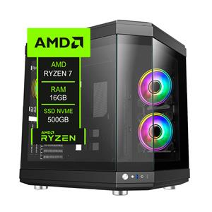 PC Gamer Chipart , AMD Ryzen 7 5700G , Chipset B550 , 16GB DDR4 , SSD NVMe 500GB , 3 Fans
