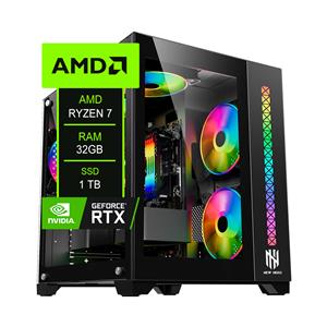 PC Gamer Chipart , AMD Ryzen 7 5700X , Chipset B550 , 32GB (2x16) DDR4 , SSD NVMe 1TB , RTX 5060