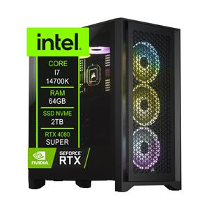 PC Gamer Chipart , Intel I7-14700K , Chipset Z790 , 64GB (2x32) DDR5 5600 MHz , SSD NVMe 2TB , RTX 4080 Super , Water cooler 360 mm , Fonte 1050W