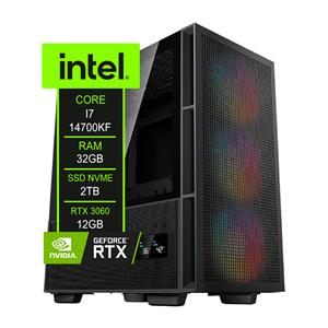 PC Gamer Chipart , Intel i7-14700KF , Chipset Z790 , 32GB (2x16) DDR5 5600 MHz , SSD NVMe 2TB , RTX 3060 , Water Cooler 240 mm