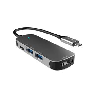 Adaptador Hub ELG 4 em 1 , Entrada USB Tipo-C , 2 Portas USB-A , 1 Porta Tipo-C , 1 Porta HDMI , HUB41HD-V2