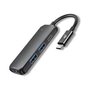 Adaptador Hub ELG 4 em 1 , Entrada USB Tipo-C , 3 Portas USB-A , 1 Porta Tipo-C , Preto , HUB41C-V2