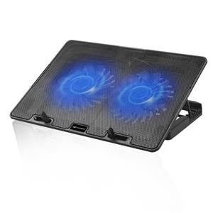 Suporte para Notebook C3Tech NBC-50BK , 15.6" , Com 2 Fans , LED Azul , USB , Ajustável , Preto