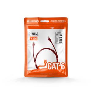 Cabo de Rede PlusCable , Cat.6 2.5M PC-ETH6U25RD Patch Cord Vermelho
