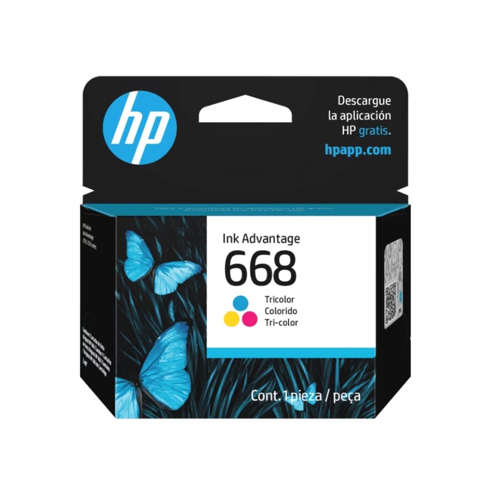 Cartucho de Tinta HP 668 Colorido Original , para Impressoras HP DeskJet Ink Advantage