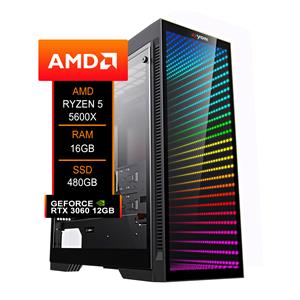 PC Gamer AMD Ryzen 5 5600X , Chipset A520 , RTX 3060 12GB , 16GB DDR4 , 480GB SSD
