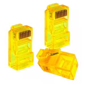 Conector Macho RJ-45 Gold 2Flex , Pacote 25 Unidades , Dourado , 5e , U/UTP 
