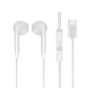 Fone de Ouvido Lecoo EH104WH-C Lecoo , Driver 10mm , USB-C , Microfone , Intra , Branco