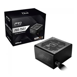 Fonte ASRock Pro , 750W , 80 Plus Bronze , ATX 3.1 , PCIe 5.1 , PFC Ativo , Preto