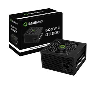 Fonte Gamemax GS600, 600W, 80 Plus White, PFC Ativo, Preto
