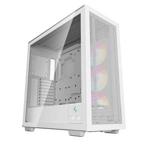 Gabinete Gamer DeepCool Morpheus WH , Mid Tower , Vidro Temperado , Sem Fonte , Com 3 Fans , ARGB , Display Digital , Branco