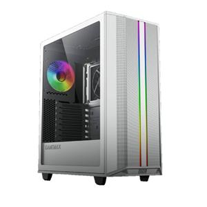 Gabinete Gamer Gamemax Precision COC, Mid Tower, Vidro Temperado, Sem Fonte, Com 2 Fans, ARGB, Branco