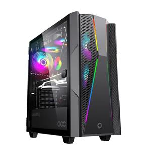 Gabinete Gamer Gamemax 3609BK , Typhoon , ARGB , Mid Tower , Vidro Temperado , Sem Fonte , Com 2 Fans , Preto