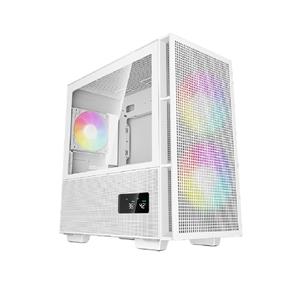 Gabinete Gamer DeepCool CH360 Digital WH , ARGB , Mini Tower , Display Digital , Vidro Temperado , Sem Fonte , Com 3 Fans , Branco