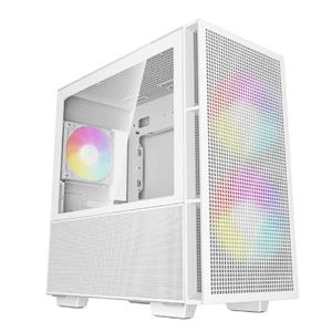 Gabinete Gamer DeepCool CH360 WH , ARGB , Mini Tower , Vidro Temperado , Sem Fonte , Com 3 Fans , Branco
