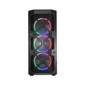 Gabinete gamer K-Mex CG-02C5 , Mid Tower , 3 fans RGB , Vidro Temperado , Preto