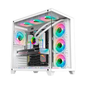 Gabinete Gamer K-Mex Ghost Shark CG-W2J1 , Aquário , Mid Tower , Vidro Temperado , Sem Fonte , Sem Fan , Branco