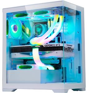 Gabinete Gamer K-Mex Poseidon CG-W1G4 , Mid Tower , Vidro Temperado , Sem Fonte , Sem Fan , Branco