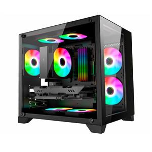 Gabinete Gamer K-Mex Space Z CG-01AD , Mini Tower , Vidro Temperado , Sem Fonte , Sem Fan , Preto