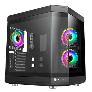 Gabinete Gamer Liketec Unreal Dark , Cube Desing , Mid Tower , Vidro Temperado , Sem Fonte , Sem Fans , Preto