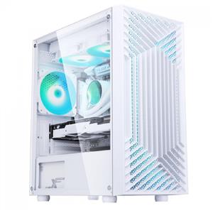 Gabinete Gamer Liketec Orbital Snow , Mid Tower , Vidro Temperado , Sem Fonte , Com 3 Fans RGB , Branco