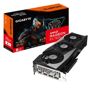 Placa de Vídeo Gigabyte Radeon RX 7600 Gaming OC , 8GB , GDDR6 , 128-Bit , RGB , Preto