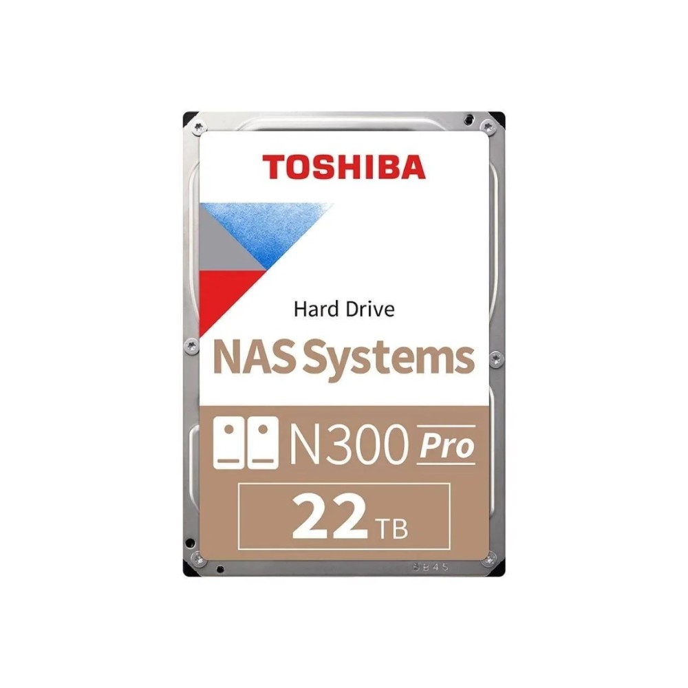 HD Interno NAS 22TB , Toshiba N300 Pro , SATA III 6Gb/s , 7200 RPM , Cache 512MB , Até 24 Baias RAID , Prata