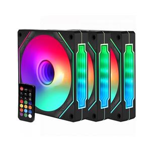 Kit Fan Com 3 Unidades Liketec Enigma ARGB , 120mm , Com Controladora , Preto