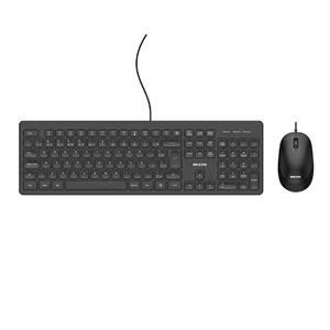 Kit Teclado e Mouse Philips SPT6208B , 1200 DPI , ABNT2 , USB , Preto