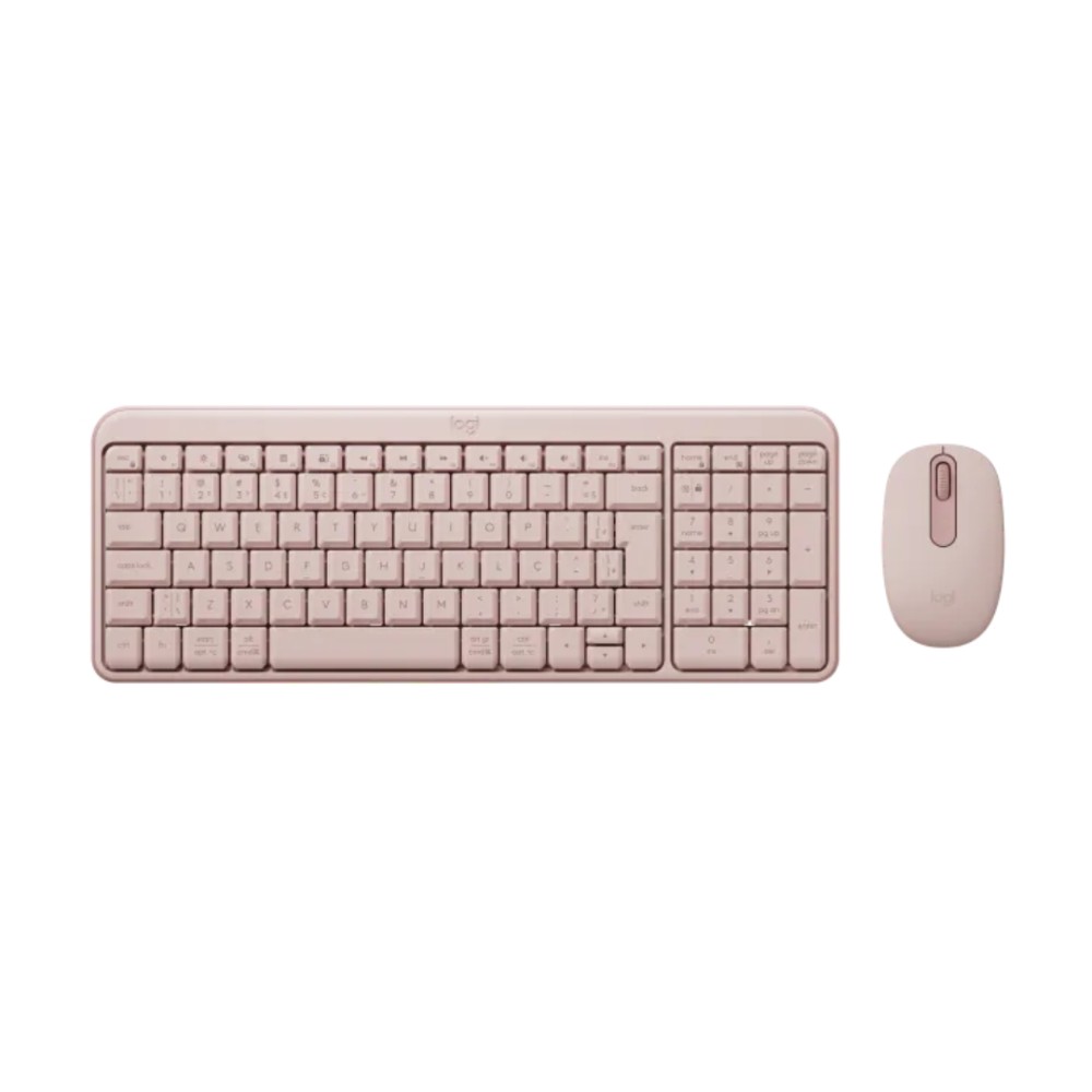 Kit Teclado e Mouse Sem Fio , Logitech , Bluetooth , ABNT2 , Rosa , MK250