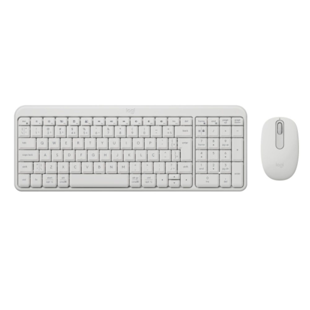 Kit Teclado e Mouse Sem Fio Logitech , MK250 , Wireless USB , ABNT2 , Branco 