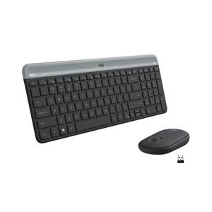 Kit Teclado e Mouse Sem Fio Logitech MK470 Slim Ultrafino , ABNT2 , Preto