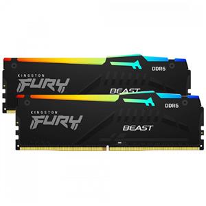 Memória DDR5 Kingston Fury Beast RGB , 32GB (2x 16GB) , 5600MHz , Preto
