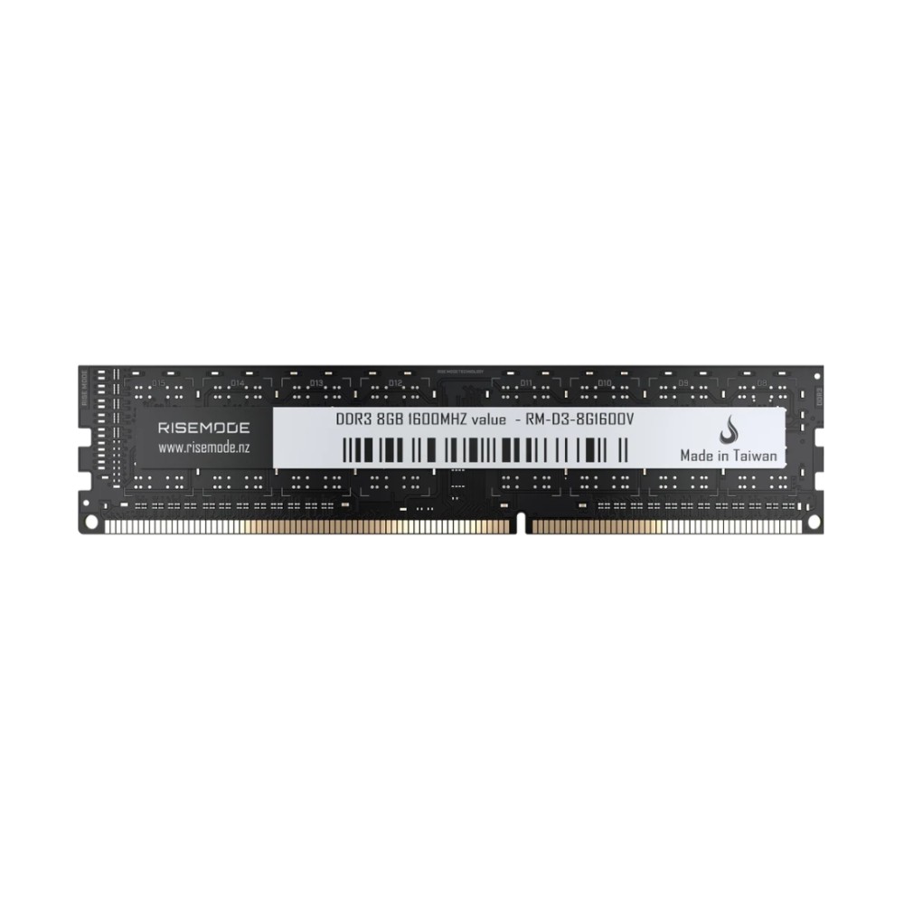 Memória RAM Rise Mode Value Series 8GB , DDR3 , 1600MHz , CL11 , UDIMM , Preto
