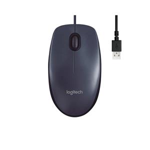 Mouse com Fio USB Logitech M90 , Ambidestro , Plug-and-Play , 3 Botões , Resolução 1000 DPI , Preto