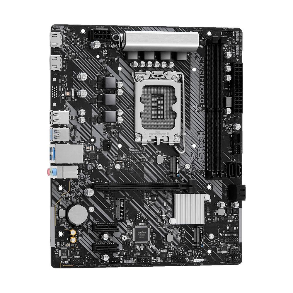 OPENBOX Placa Mãe ASRock B760M-H2/M.2 , Chipset B760 , Intel LGA 1700 , mATX , DDR5