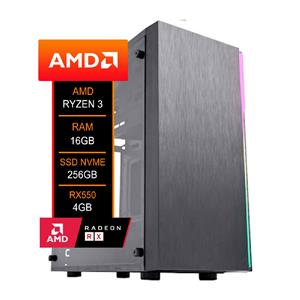 PC Gamer AMD Ryzen 3 4100 , RX550 4GB , 16GB DDR4 (2x8GB) , SSD 256GB NVMe