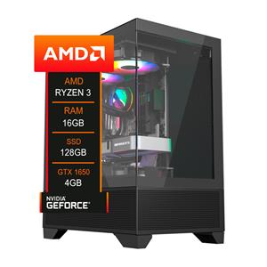 PC Gamer YON A520ME , AMD Ryzen 3 3200G , GTX 1650 4GB , 16GB DDR4 , SSD 128GB Sata