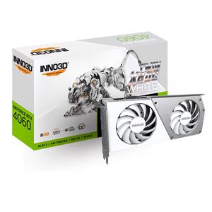Placa de Vídeo INNO3D GeForce RTX 4060 Twin X2 OC , 8GB , GDDR6 , 128-Bit , Branco