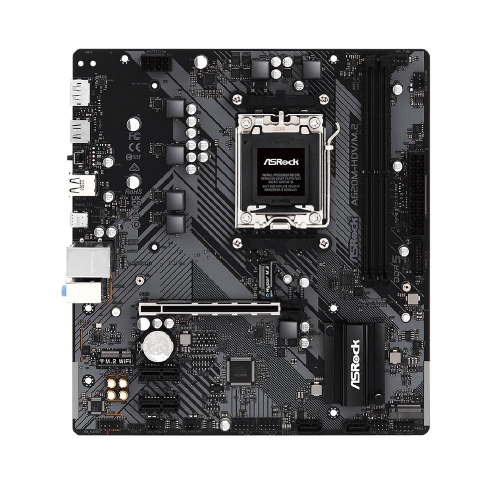 Placa Mãe ASRock A620M-HDV/M.2 , Chipset A620 , AMD AM5 , mATX , DDR5