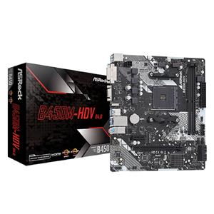Placa Mãe ASRock B450M-HDV R4.0 , Chipset B450 , AMD AM4 , mATX , DDR4