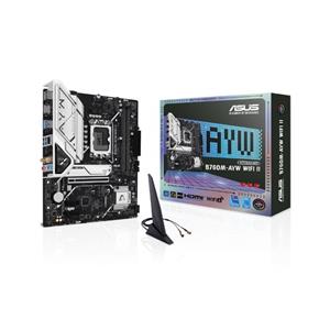 Placa-mãe ASUS B760M-AYW WIFI II , Intel LGA1700 , DDR5 , Micro-ATX , Preto