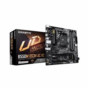PLACA MÃE GIGABYTE B550M DS3H AC R2,Chipset AMD B550 , AMD AM4 , MATX , DDR4
